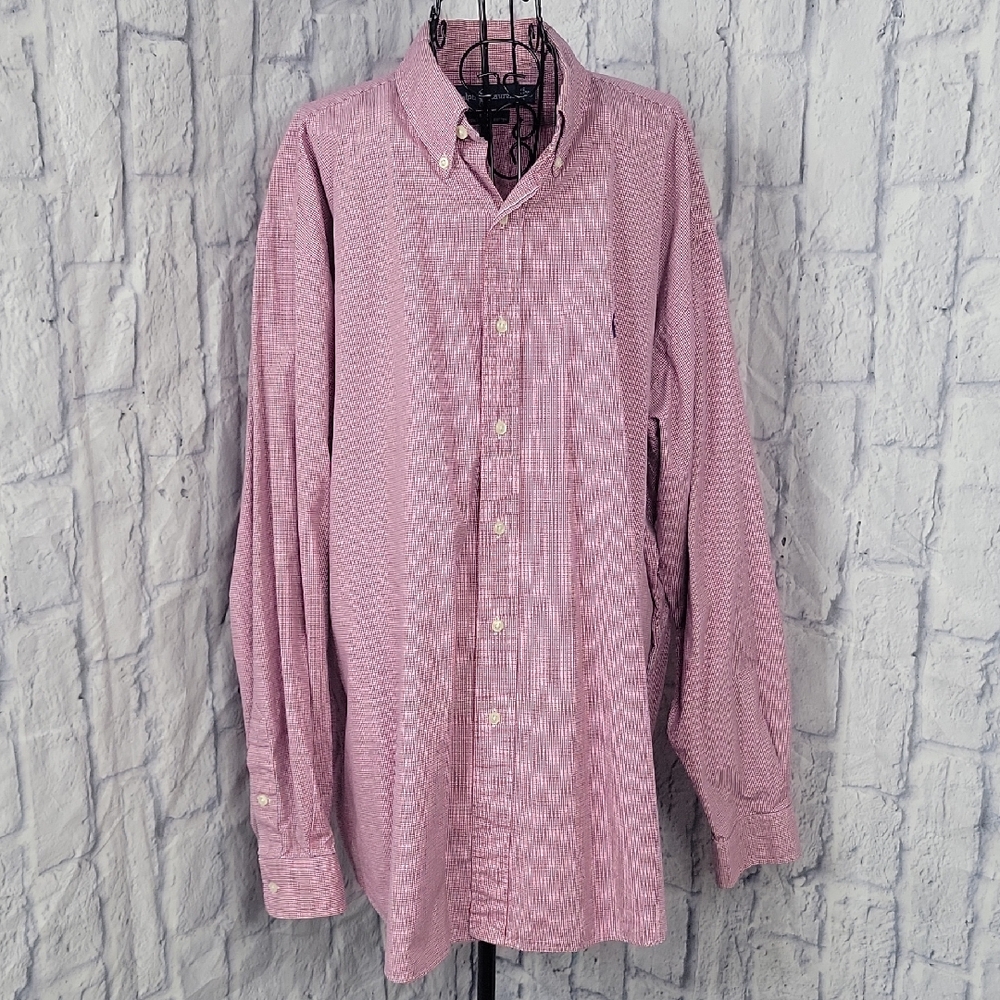 Ralph Lauren Men's Button Down‎ Red/White Gingham Check Shirt XL